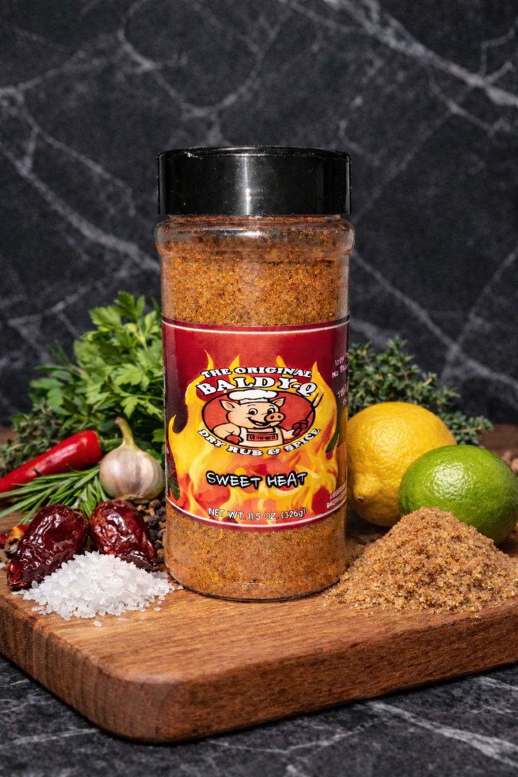 Baldy-Q Sweet Heat Dry Rub and Spice - Small
