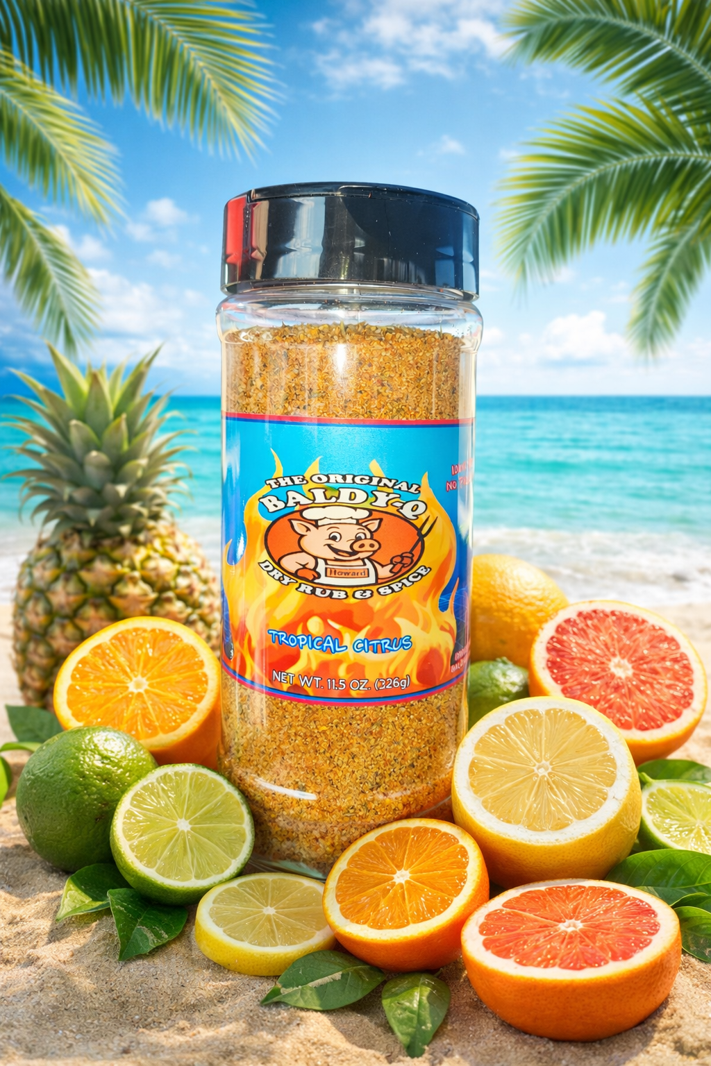 Baldy-Q Tropical Citrus Dry Rub & Spice - Medium